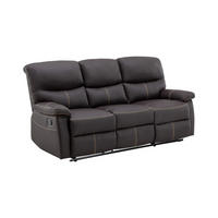 SOFAGARNITUR mit Relaxfunktion - 4 Personen-Sitzer - Kunstleder - Braun - - Braun, Leder (183/95/90cm) - Vente-Unique