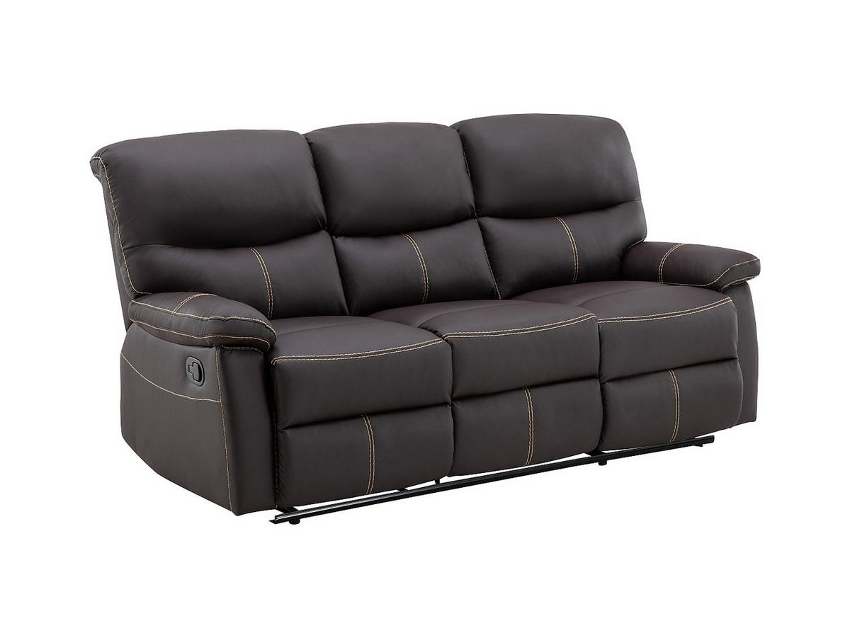SOFAGARNITUR mit Relaxfunktion - 4 -Sitzer - Kunstleder - braun - CANBY - Braun, Leder (183/95/90cm) - Vente-Unique