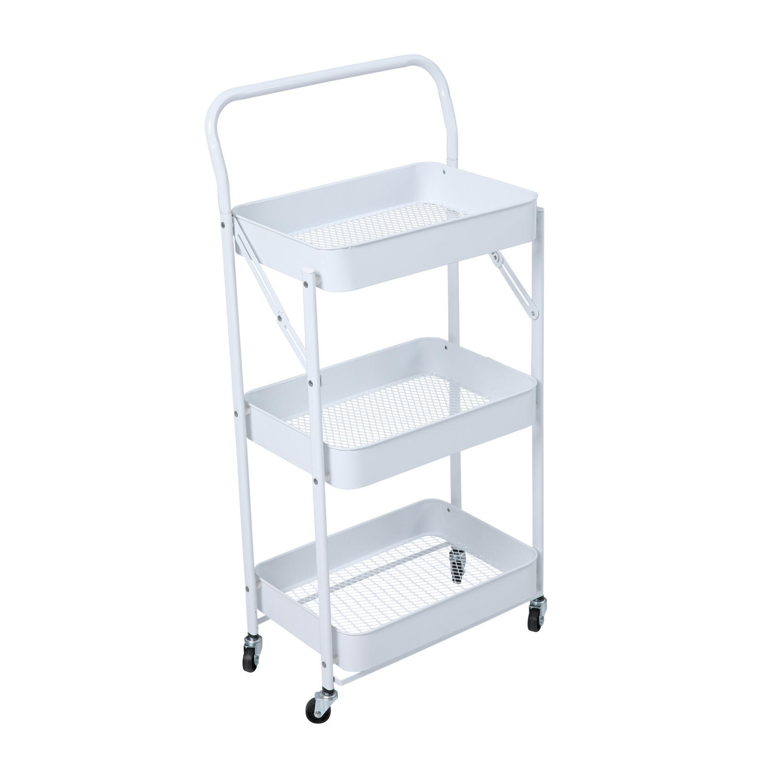SERVIERWAGEN mit 3 Etagen Weiß - Weiß, Metall (45/95.5/30cm) - SVITA