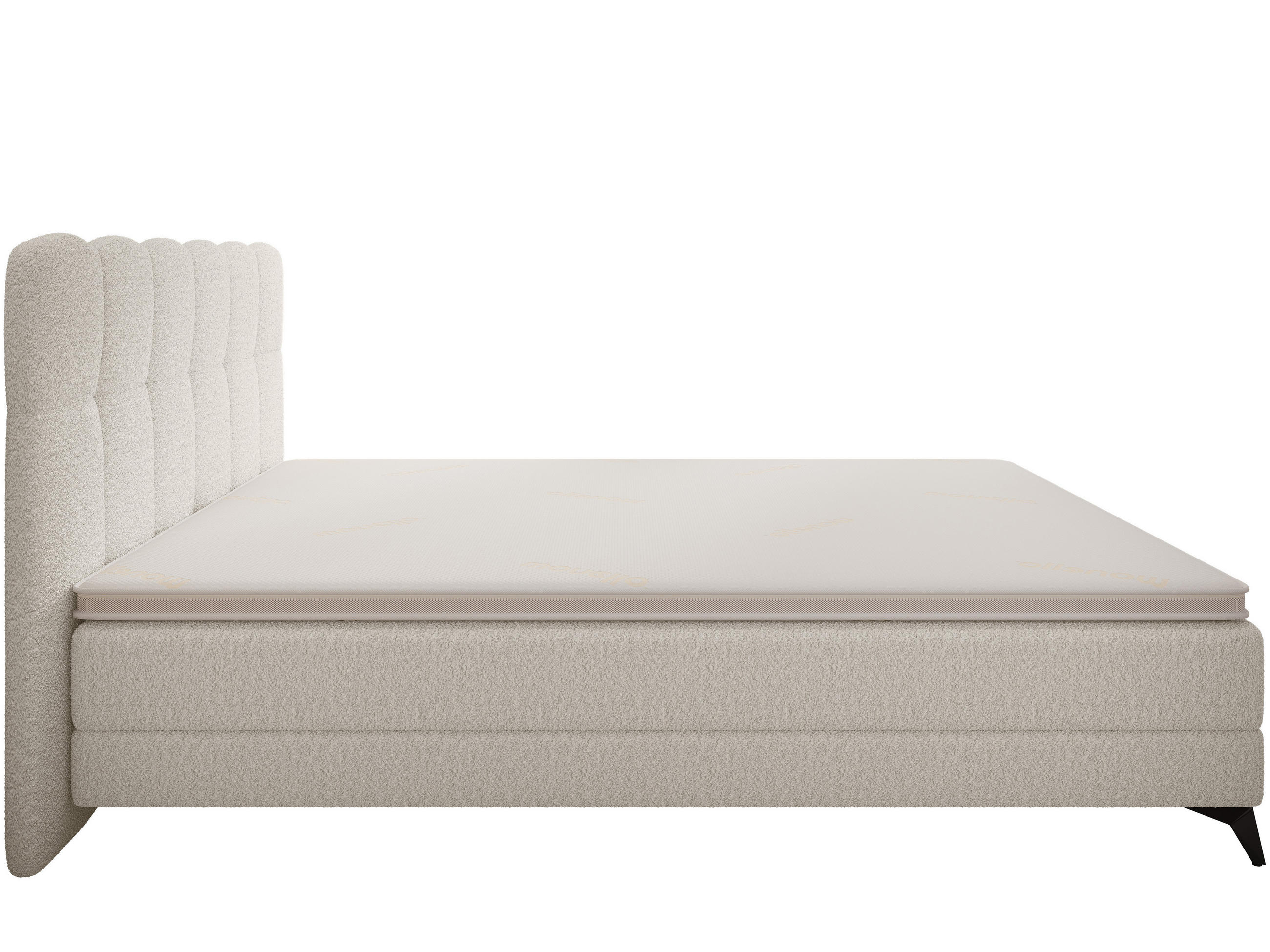 BOXBETT Madison 6 Creme 160/200 H3/H4 Boucle - Creme/Schwarz, Textil/Metall (160/200cm) - wonello