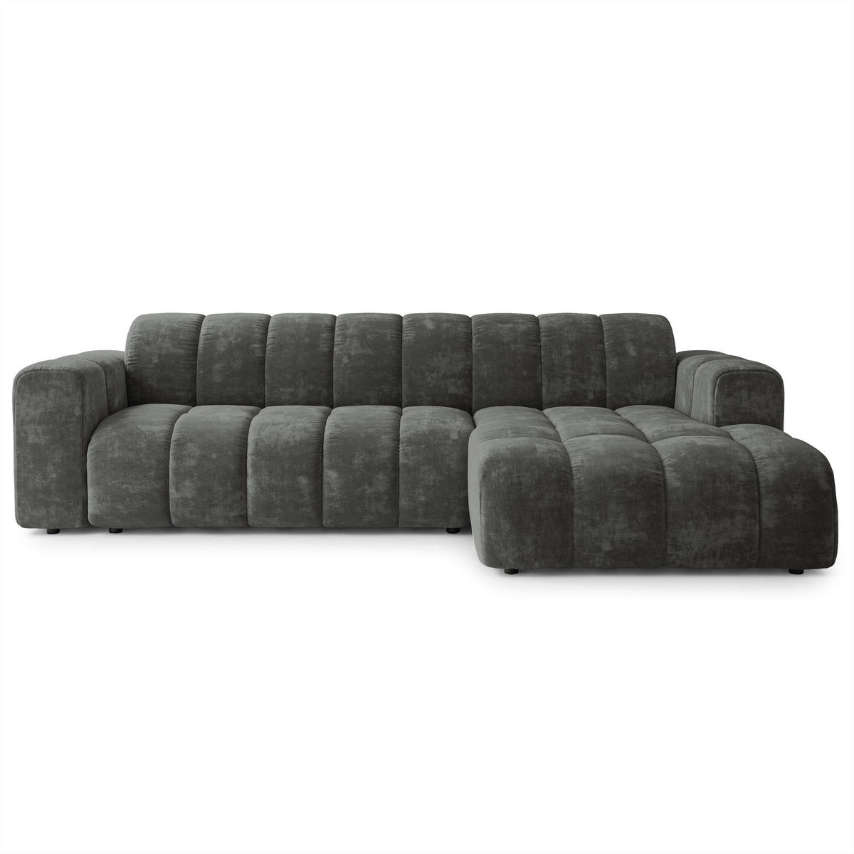 ECKSOFA SETIA LM R-S Grau Chenille - Grau, Holzwerkstoff (304/165cm) - MASSENO