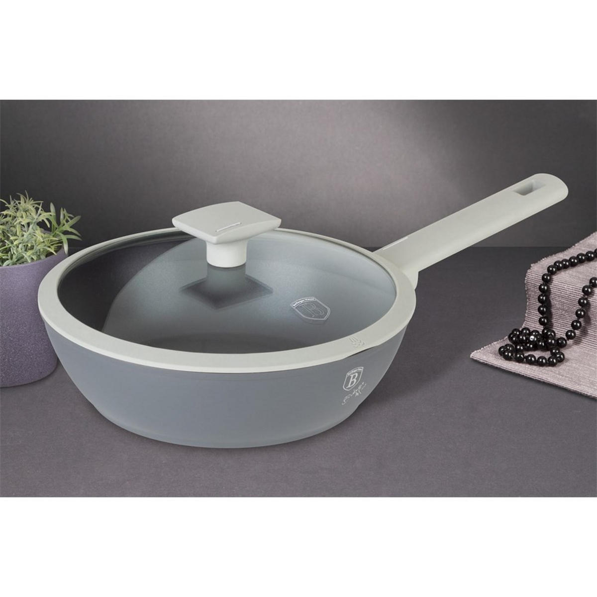 PFANNE Grau 24/24/6.5 cm BH7069 - Grau, Metall (24cm) - Berlinger Haus