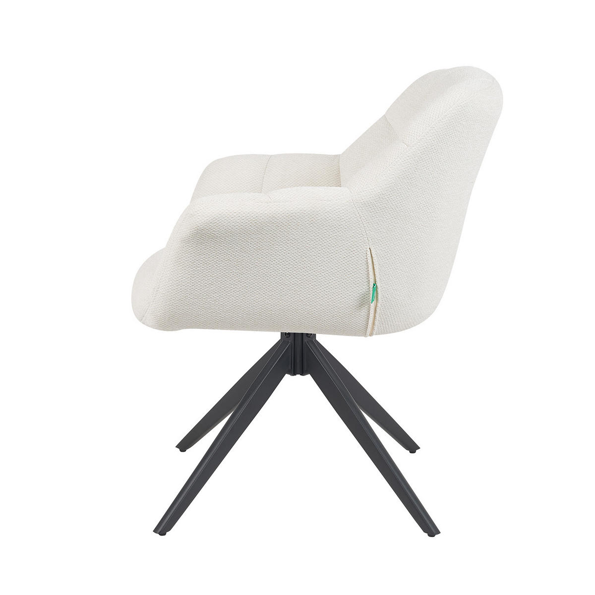 DREHSTUHL Mika-Mila - Creme/Schwarz, Textil/Metall (65/81/66cm) - DUBI Möbel