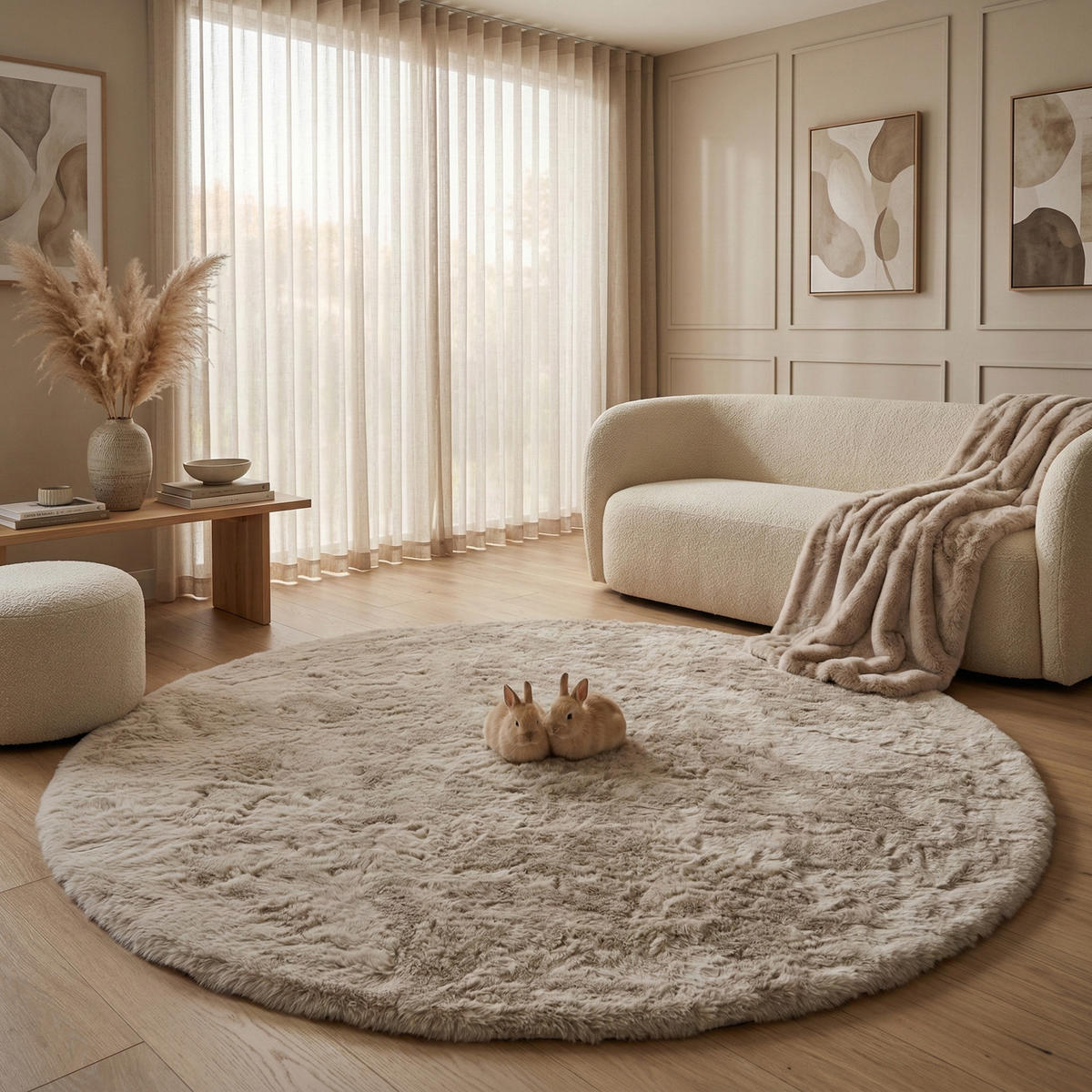 FELLTEPPICH CLOUD SUPER SOFT 200/200 cm Helltaupe - Hellbraun, Textil (200/200cm) - Consilio Concept