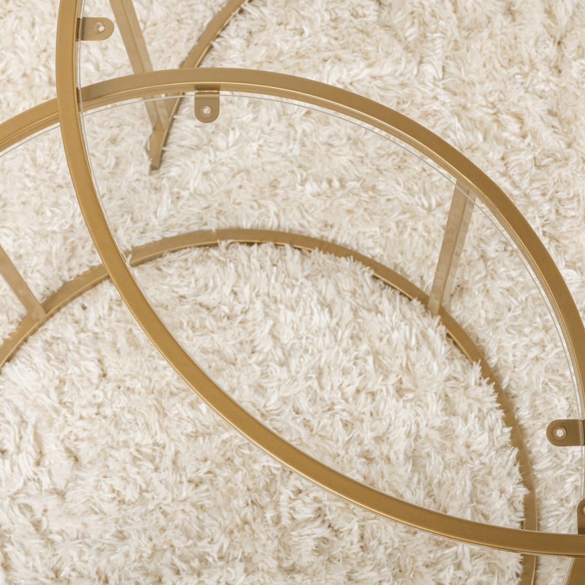 COUCHTISCHE mit Glasplatte 80/80/43 cm - Goldfarben, Metall (80/80/43cm) - Calicosy
