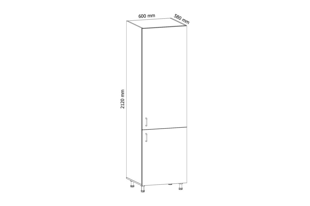 HOCHSCHRANK 60 cm – Velmora D60R P/L Weiß/Hochglanz – Weiß / Hochglanz / Links - Weiß, Holzwerkstoff (60/212/58cm) - ROYAL24_MARKT