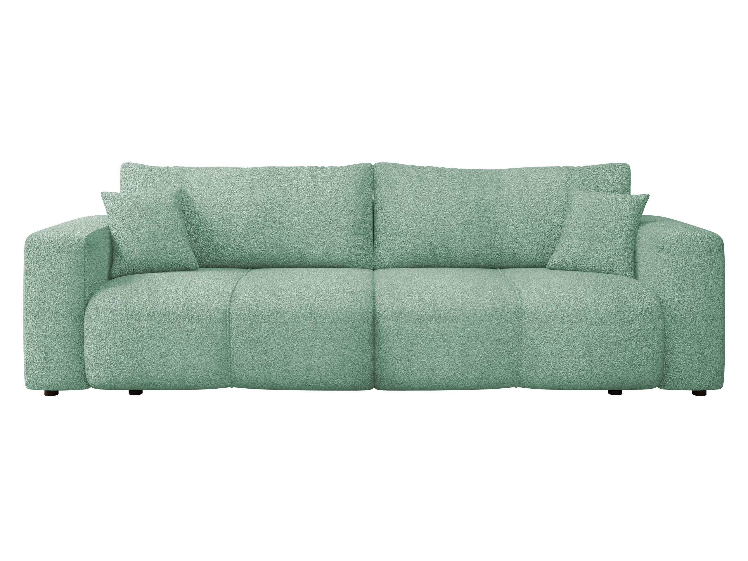 SCHLAFSOFA Furyn Boucle - Schwarz/Mintgrün, Holzwerkstoff/Kunststoff (248/82/92cm) - MIRJAN24