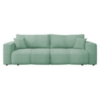 SCHLAFSOFA Furyn Boucle - Schwarz/Mintgrün, Holzwerkstoff/Kunststoff (248/82/92cm) - MIRJAN24