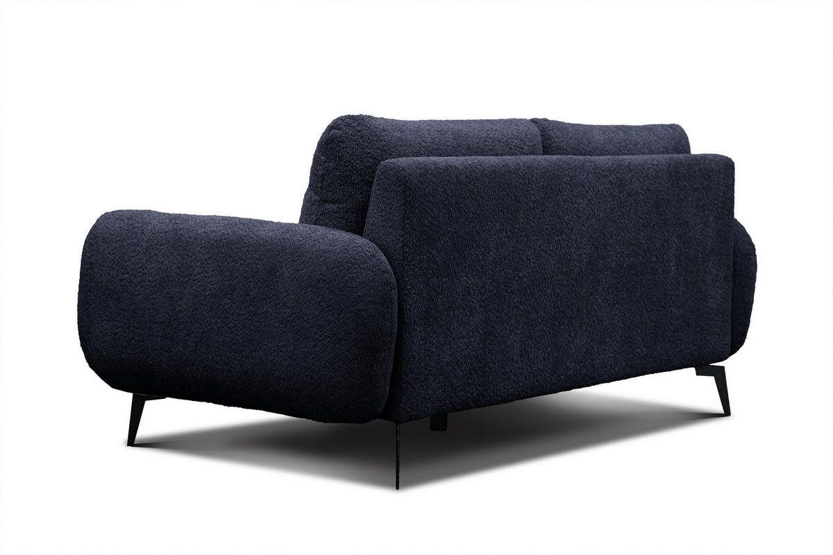 SOFA FEBE 3-Sitzer, marineblau - Schwarz/Dunkelblau, Holz/Textil (190/82/96cm) - Courtois Laville