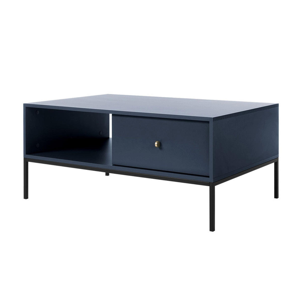 COUCHTISCH Monne Dunkelblau 68 x 104 cm - Schwarz/Dunkelblau, Holzwerkstoff/Metall (68/104/46cm) - Selsey