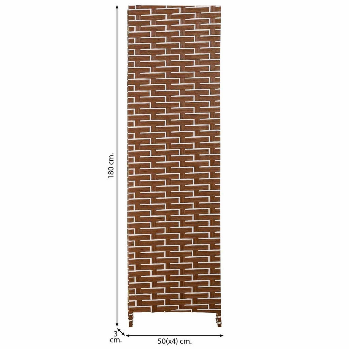 PARAVENT aus geflochtenem Papier mit 4 PANEELE, 3x180cm - Rotbraun, Papier (200/180/3cm) - Wanderlust