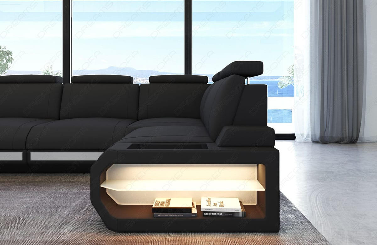 ECKSOFA Siena Dunkelgrau Weiß Mikrofaserstoff - Dunkelgrau, Kunststoff (347/197cm)