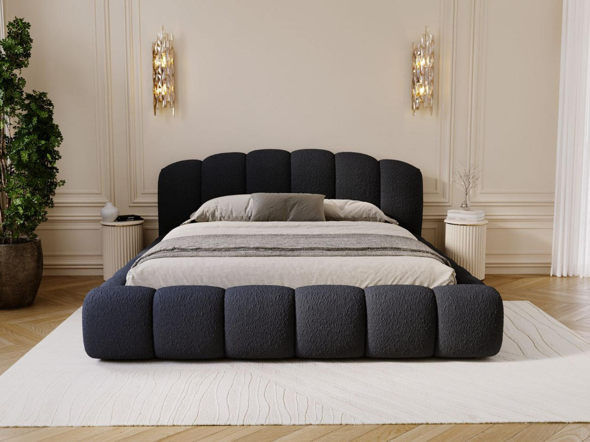 POLSTERBETT CLOUD SOFT - Schwarz, Textil (206/234cm) - Graingold