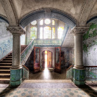 GLASBILD 30×30 cm Lost Places - Beige, Glas (30/30cm) - artissimo