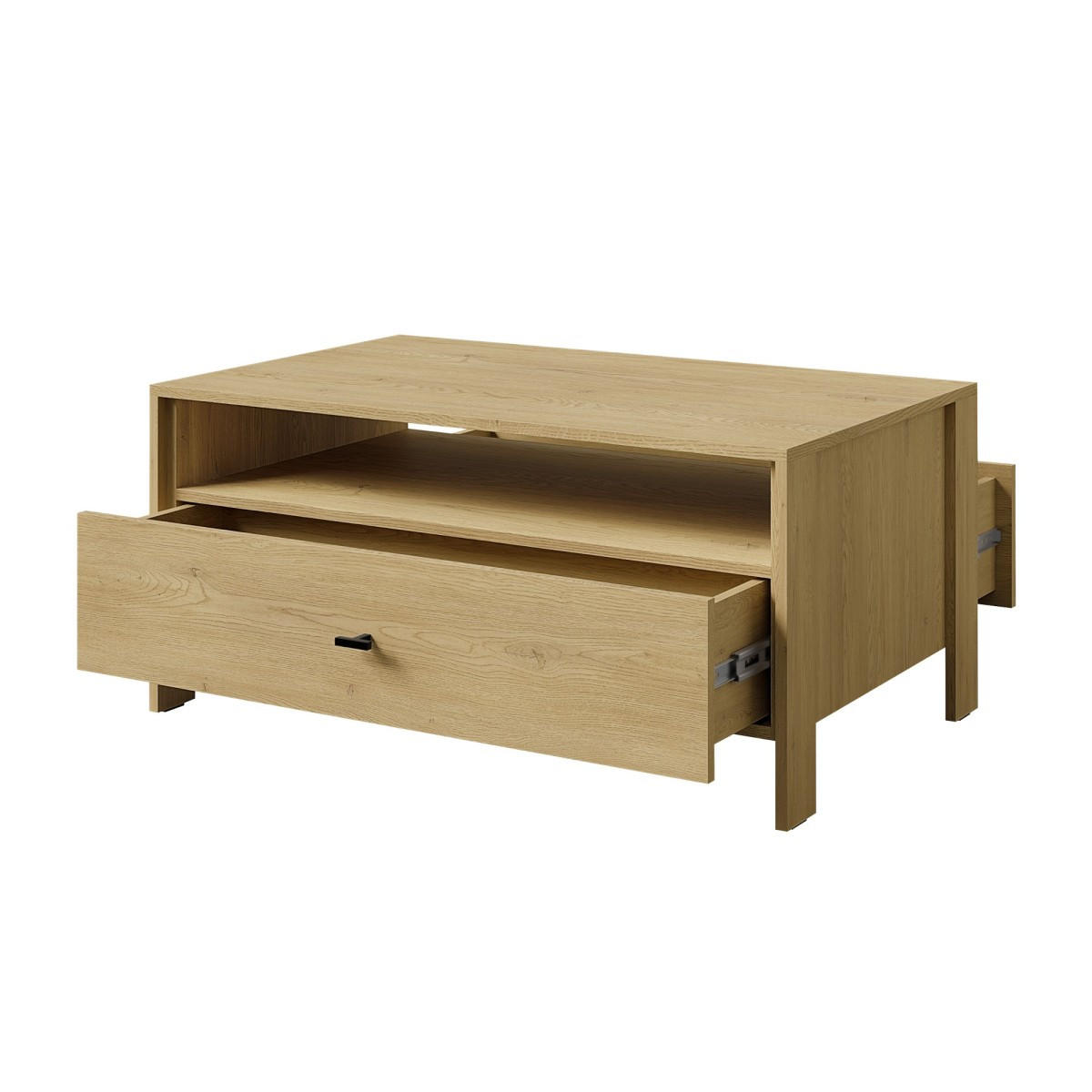 COUCHTISCH Ethan 100 x 60 Eiche Cremona (rechteckig) - Eichefarben/Schwarz, Holzwerkstoff/Metall (60/100/46cm) - mzm24