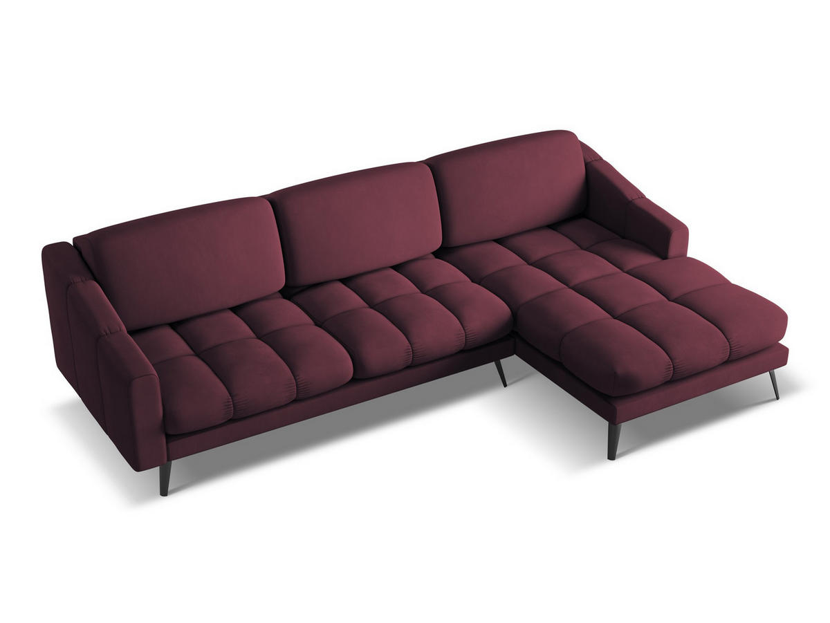 WOHNLANDSCHAFT Samt Stoff Grün - Dunkelgrün/Schwarz, Kunststoff/Textil (340/82/149cm) - Makamii