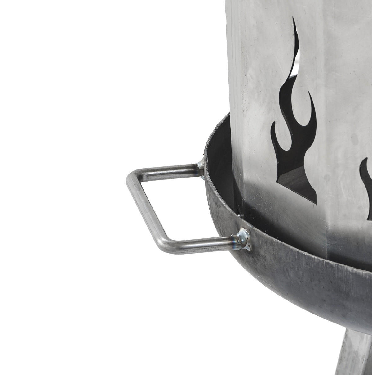 FEUERSCHALE BOMBE BASIC Ø 48 x 48 x 30 cm 8 kg aus Stahl 2,5 mm - Grau, Metall (48/30/48cm) - The Favilla