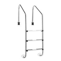 POOLLEITER aus Edelstahl silber - Silberfarben, Metall (53/147/23cm) - COSTWAY