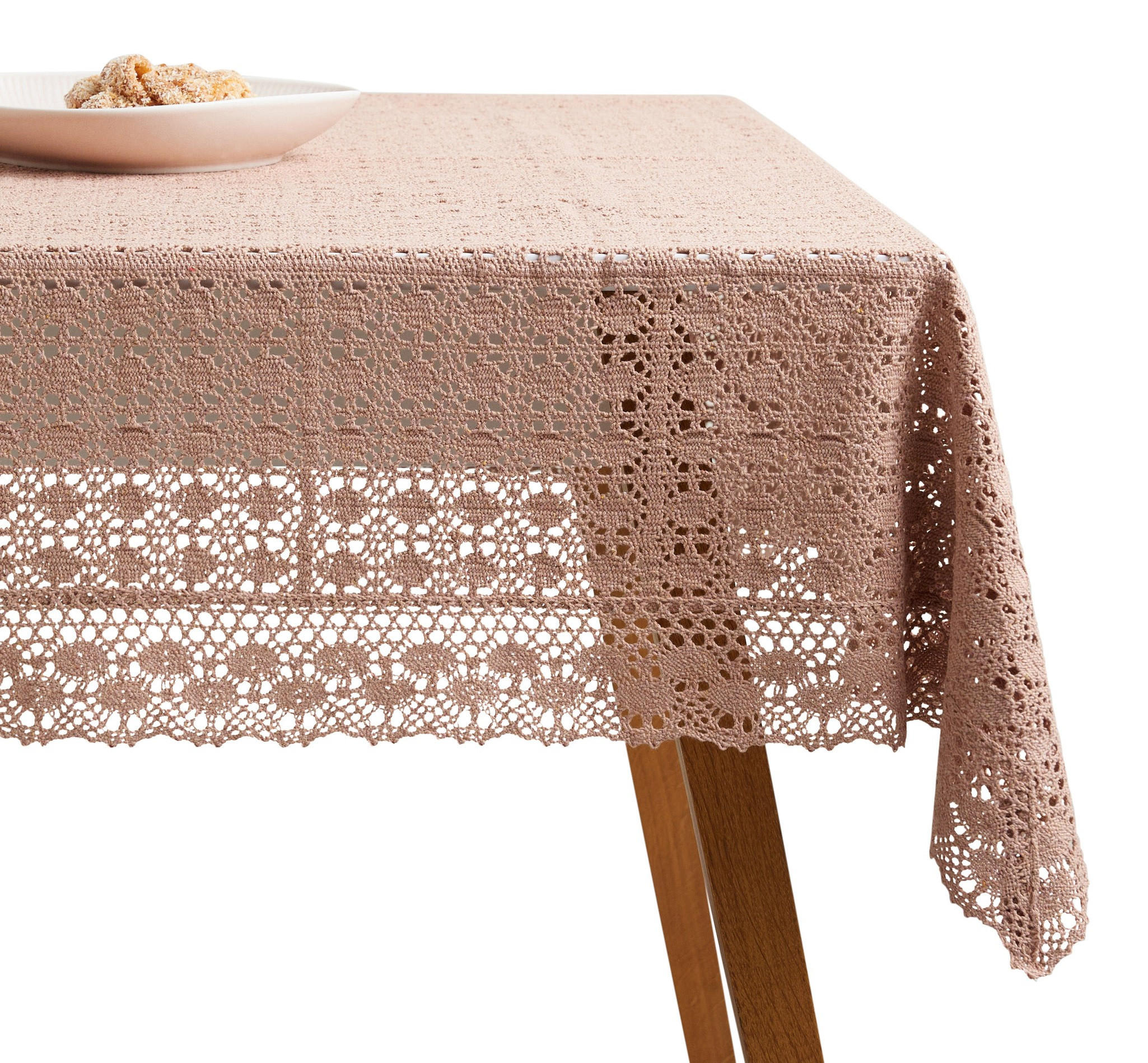 TISCHDECKE Folkelips - Dunkelrosa, Textil (220/150/1cm) - home&you