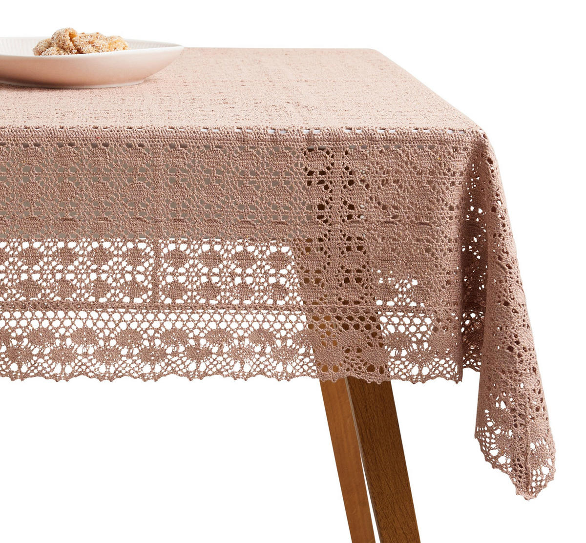 TISCHDECKE Folkelips - Dunkelrosa, Textil (220/150/1cm) - home&you