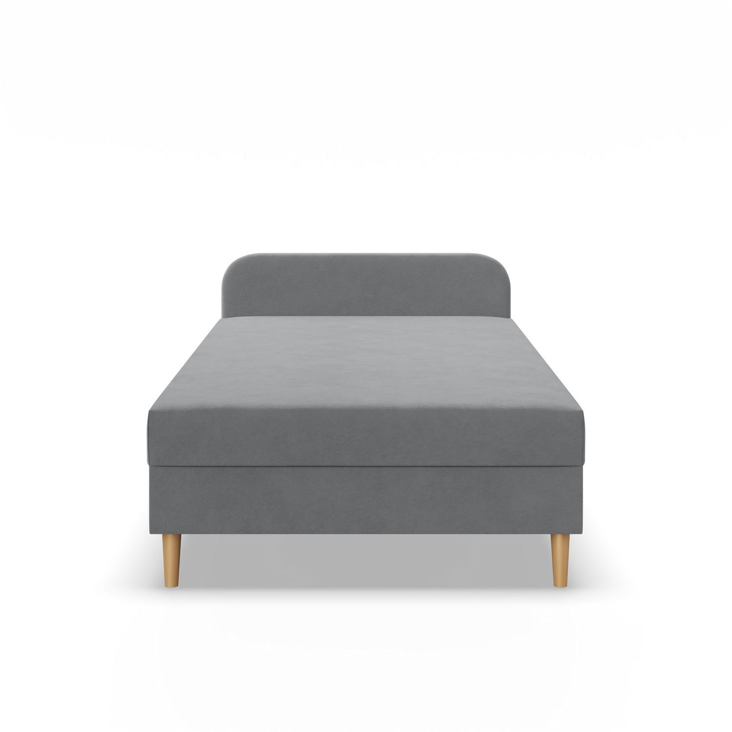 BOXBETT MIT KOPFTEIL 90x200 CASPE, Grau - Grau, Textil (90/200cm) - Mebligo