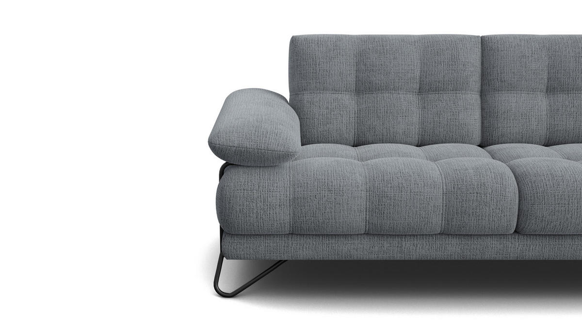 SOFA BUBBARA 2,5-Sitzer, dunkelgrau - Dunkelgrau/Schwarz, Holz/Textil (215/87/96cm) - Courtois Laville