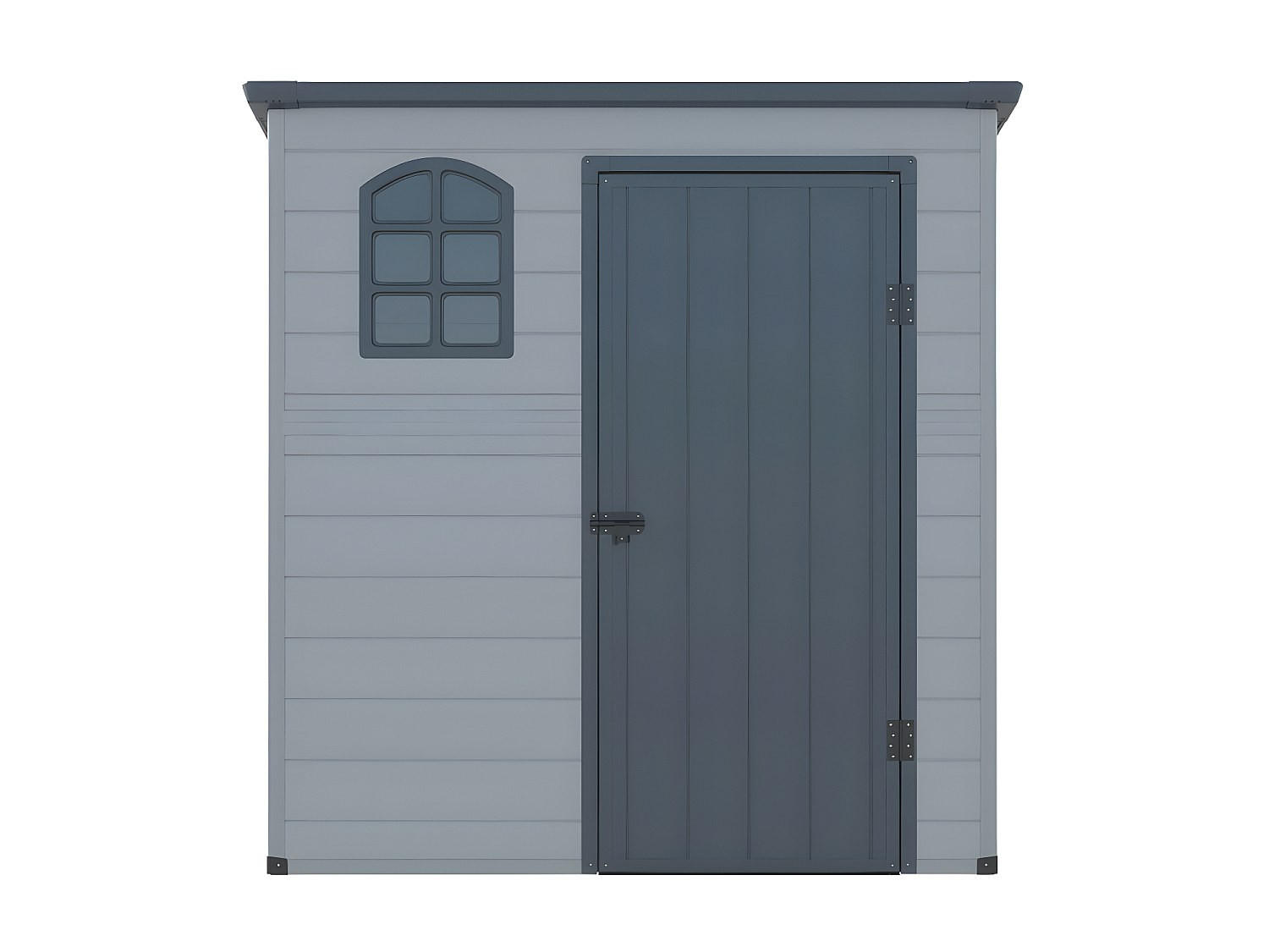 SCHREBERGARTENHAUS - 180 cm x 97 cm - Harz - Hellgrau, Anthrazitgrau - NERIO - Anthrazit/Hellgrau, Kunststoff (180/175/97cm) - Vente-Unique