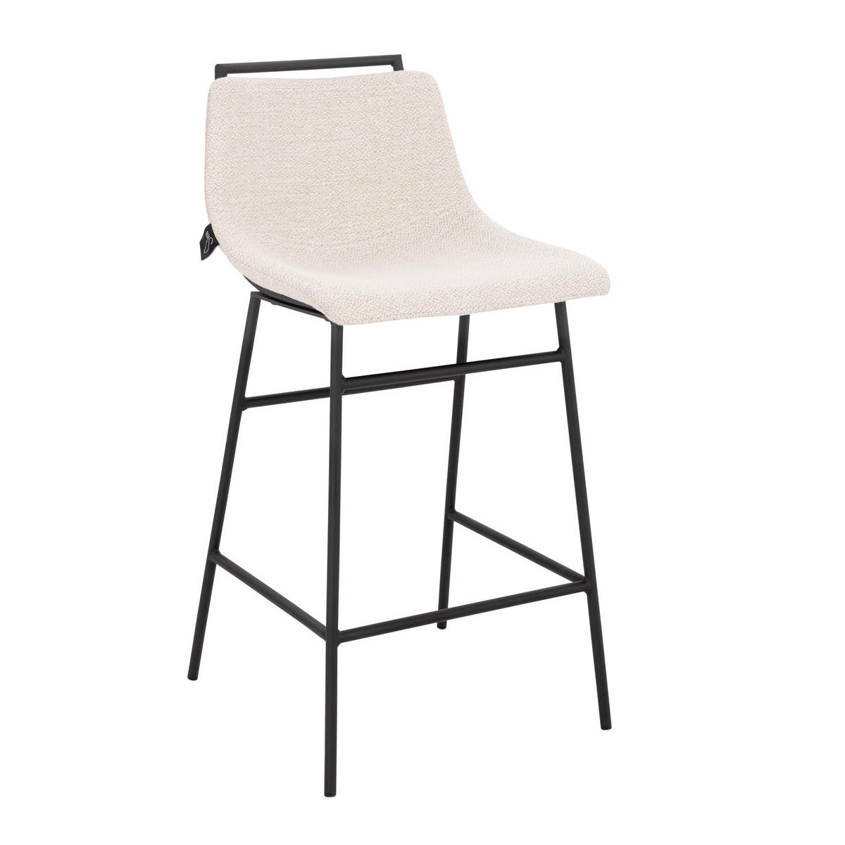 BARHOCKER CAMILLE 2er Set Boucle Weiß - Weiß, Textil (44/91/50cm) - SVITA