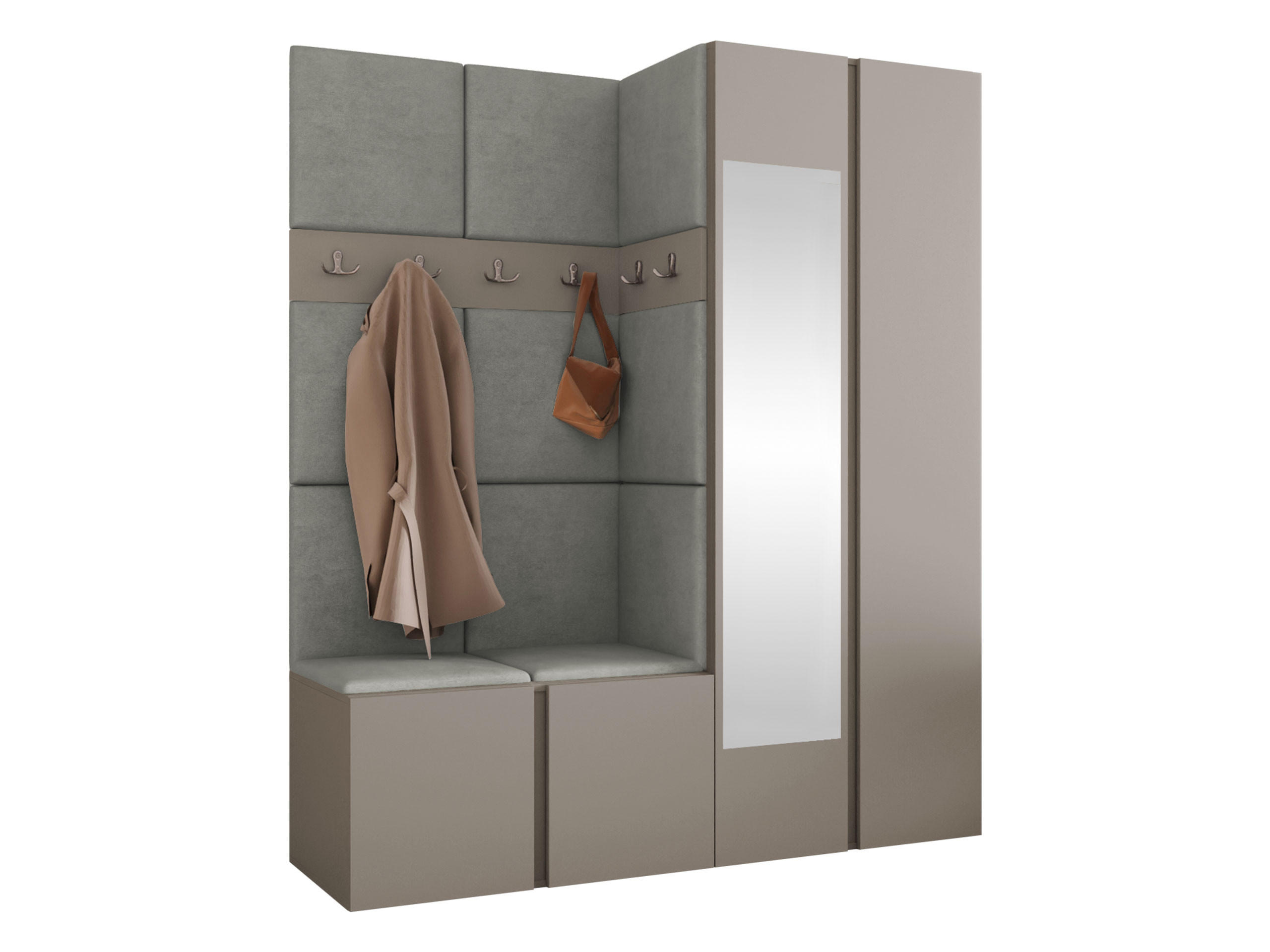 Mirjan24 Garderoben-Set Kaschmir, Grau 158x186x46 cm