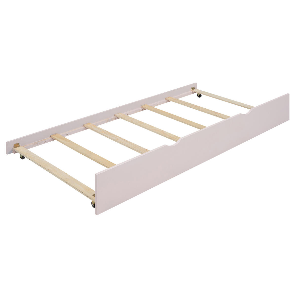 BETT 90/200 cm in Rosa mit Ausziehbett, Schreibtisch und Lattenrost - Rosa, Holz (90/200cm) - BEAOK