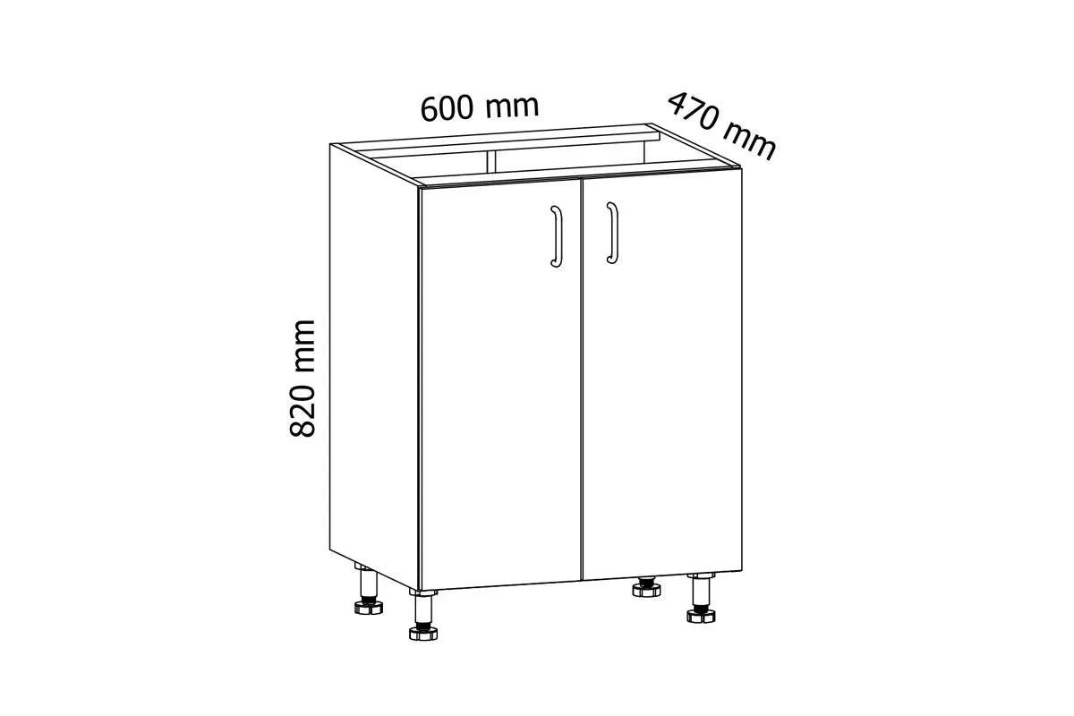 SPÜLENUNTERSCHRANK – 60 cm – D60Z – Velmora – Grau - Grau, Holzwerkstoff (60/82/47cm) - ROYAL24_MARKT