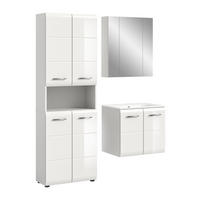 BADKOMBINATION Ice 135x185x46 cm weiß Hochglanz MDF 3tlg. - Weiß, Holz (135/185/46cm)