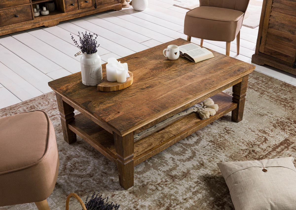 COUCHTISCH Mango 120x75x45 dunkelbraun geölt RODEZ #123 - Dunkelbraun, Holz (120/75/45cm) - Massivmoebel24
