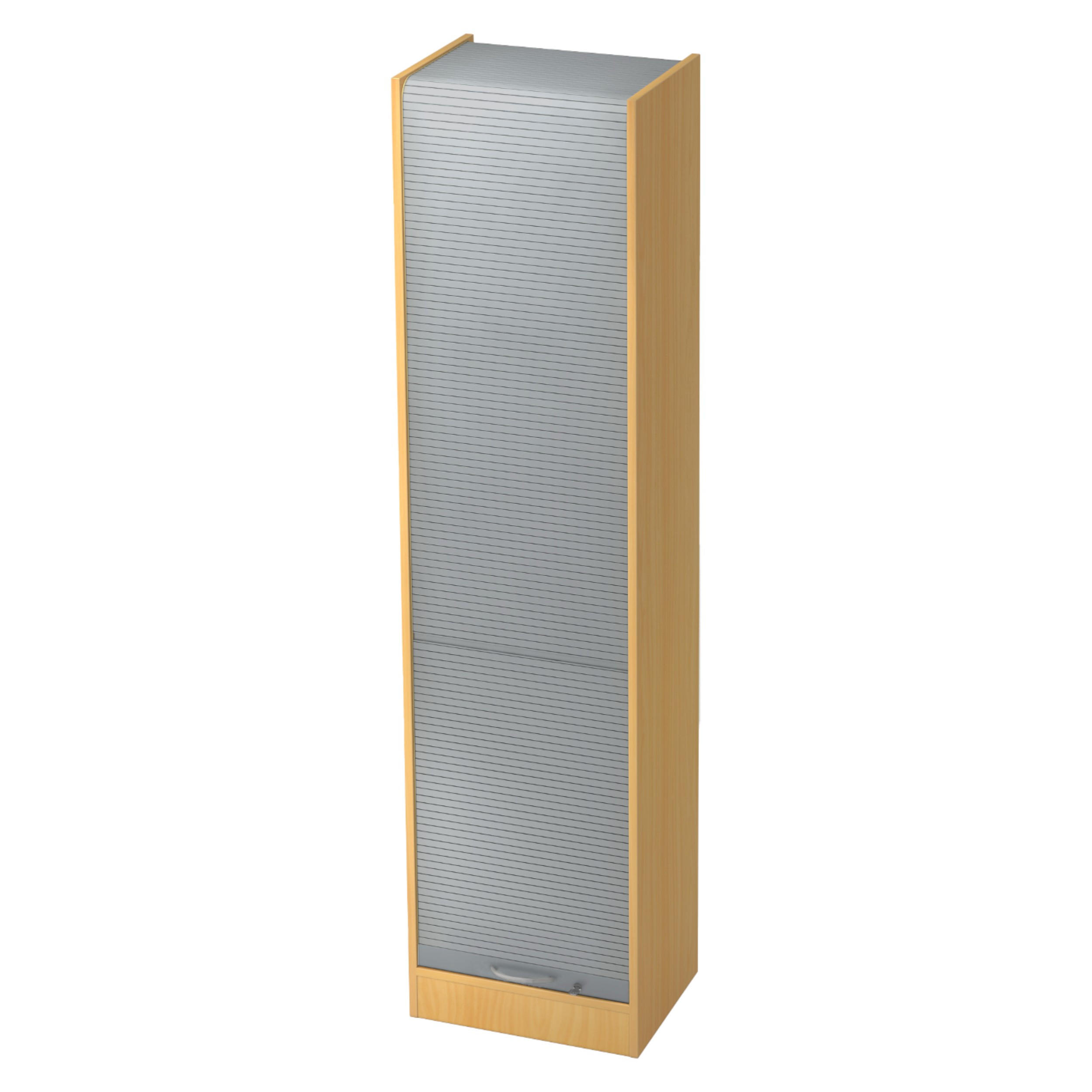 bümö Rollladenschrank Buche, Silber 50x200.4x40 cm