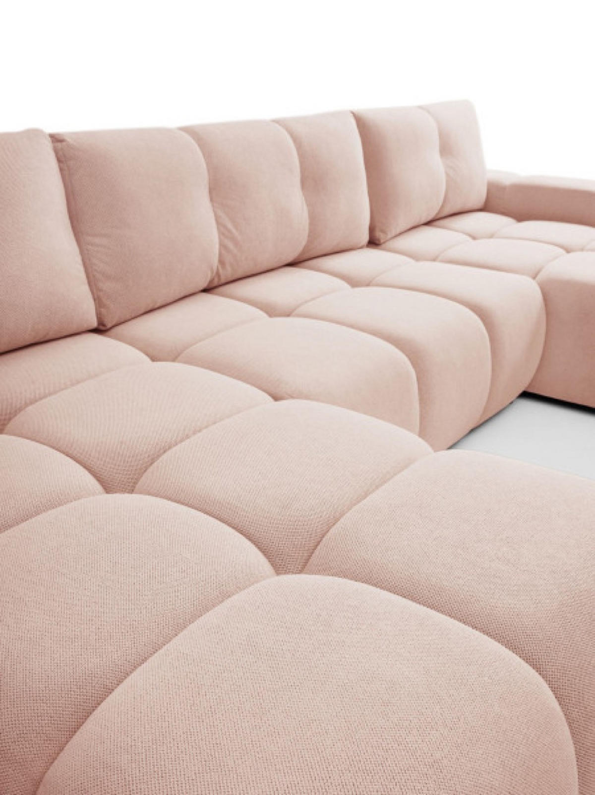 ECKSOFA Hellrosa U SOHI Mit Schlaffunktion Curio 60 - Rosa, Textil (359/177cm) - Sepro Meble