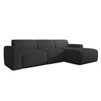ECKSOFA L Form Didim mini Grau 310/165/78 cm – stilvolle kleine Eckcouch R - Schwarz/Grau, Kunststoff/Textil (310/165cm) - AX Living