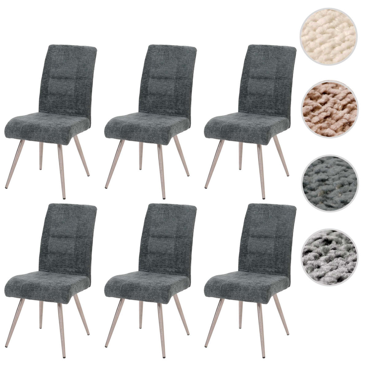 ESSZIMMERSTUHL Blau 6er-Set - Blau, Textil (68/97/64cm) - MCW