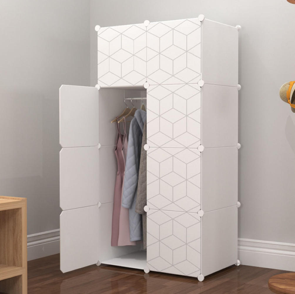 KLEIDERSCHRANK weiß 147/75/47 cm - Weiß, Kunststoff (75/147/147cm) - MUVU