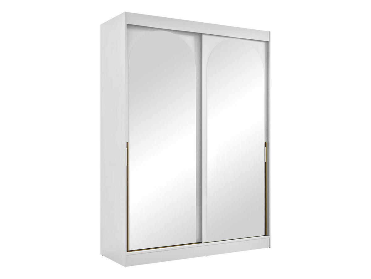 SCHIEBETÜRENSCHRANK Modin 150 - Goldfarben/Weiß, Holzwerkstoff/Kunststoff (150/216/65cm) - MIRJAN24