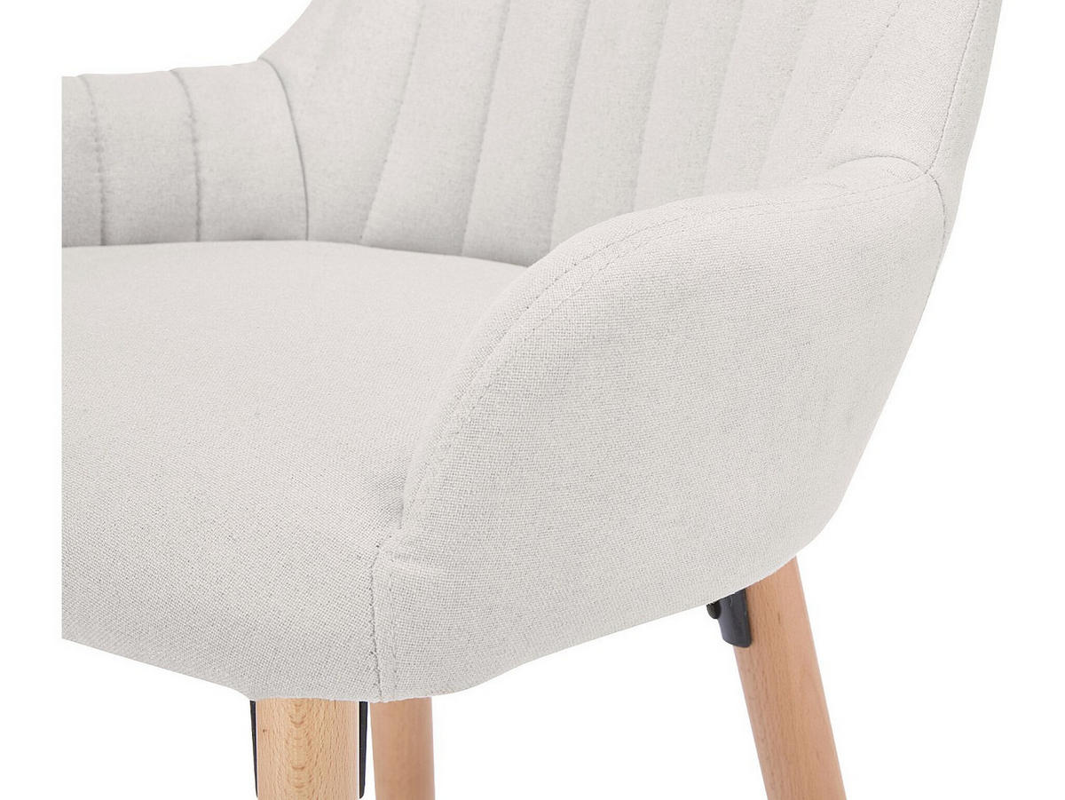 BARHOCKER - 47cm x 52cm - Polyester - cremefarben - ELEANA - Creme, Textil (47/98/52cm) - Vente-Unique