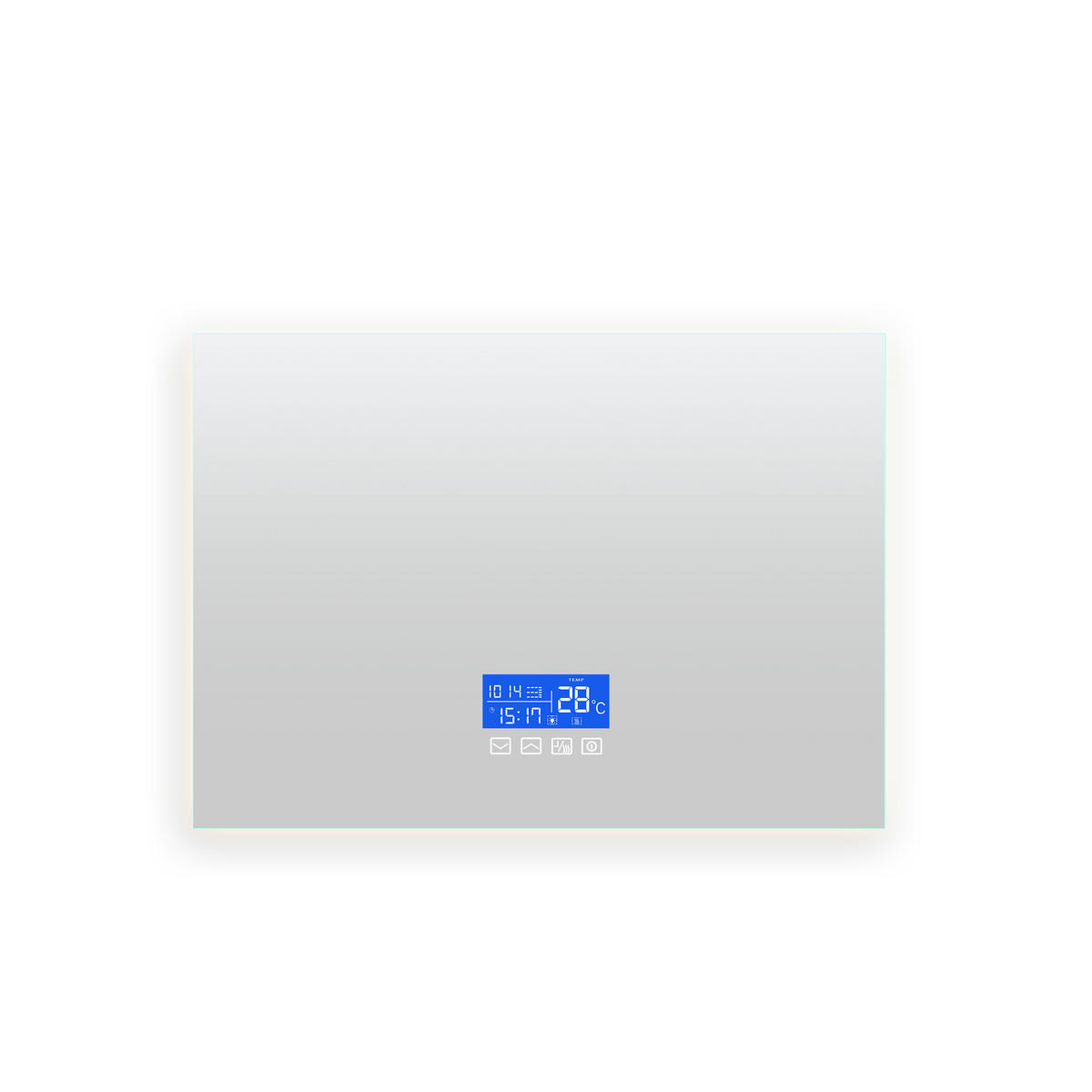 BADEZIMMERSPIEGEL mit LED, Rechteck 50 x 70 cm, Anti-Beschlag, Temperaturanzeige und 3 Anpassbare Helligkeit - Transparent, Glas (70/4/50cm)