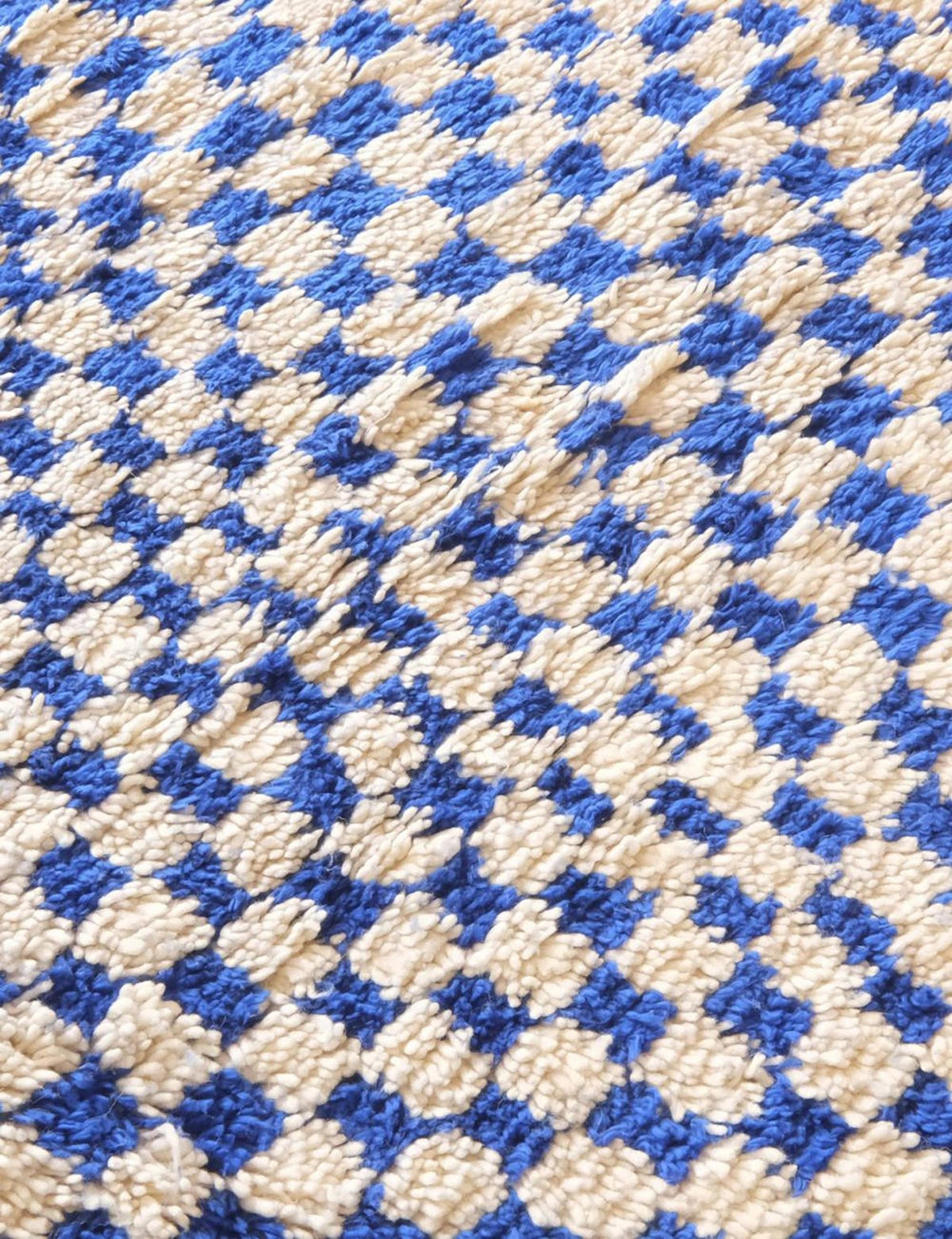 BERBERTEPPICH marokkanisch quadratisch kariert 200x 300 cm - Blau, Naturmaterialien (200/300cm) - AFK Living