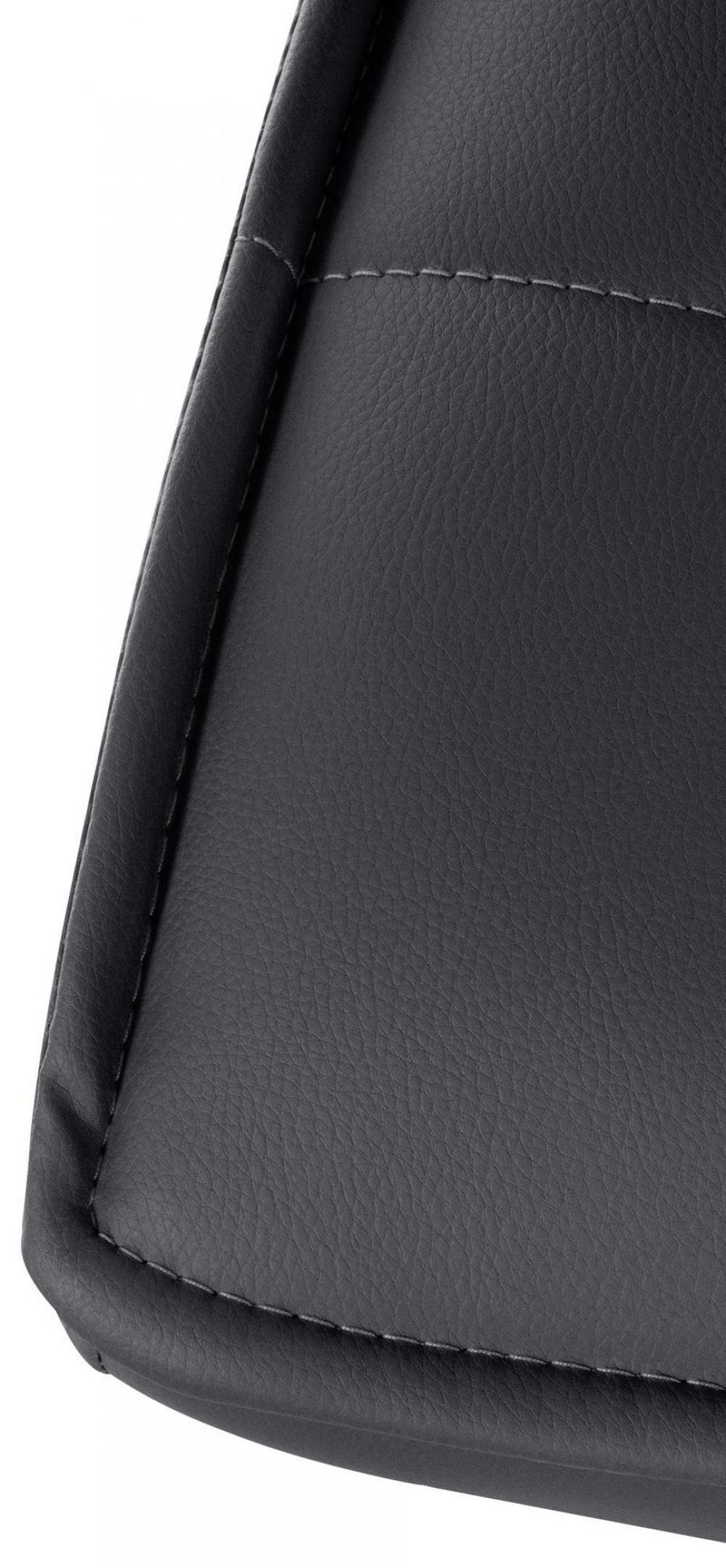 BARHOCKER Lederlook Schwarz - Schwarz, Textil/Metall (45/112/54cm) - CLP