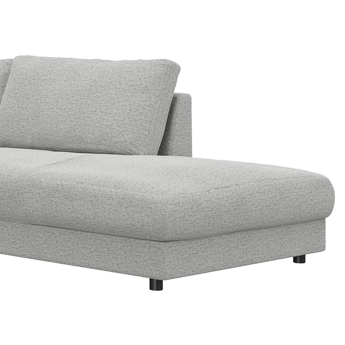 ECKSOFA mit Ottomane - Hellgrau/Schwarz, Kunststoff/Textil (277/251cm) - home24