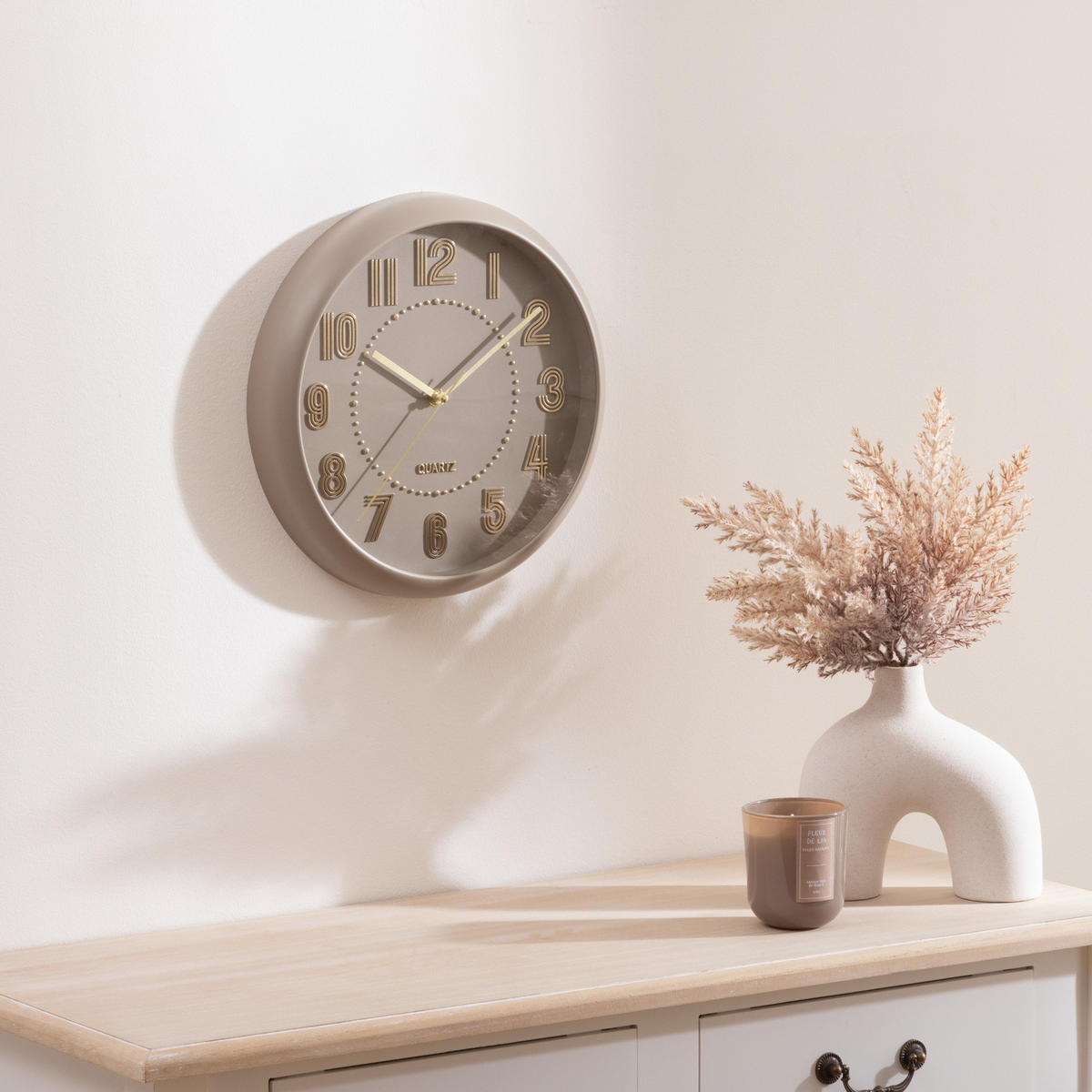 WANDUHR Alizee 30,5/30,5/4,3 cm - Beige, Kunststoff (30.5/4.3/30.5cm) - Atmosphera Createur d´interieur