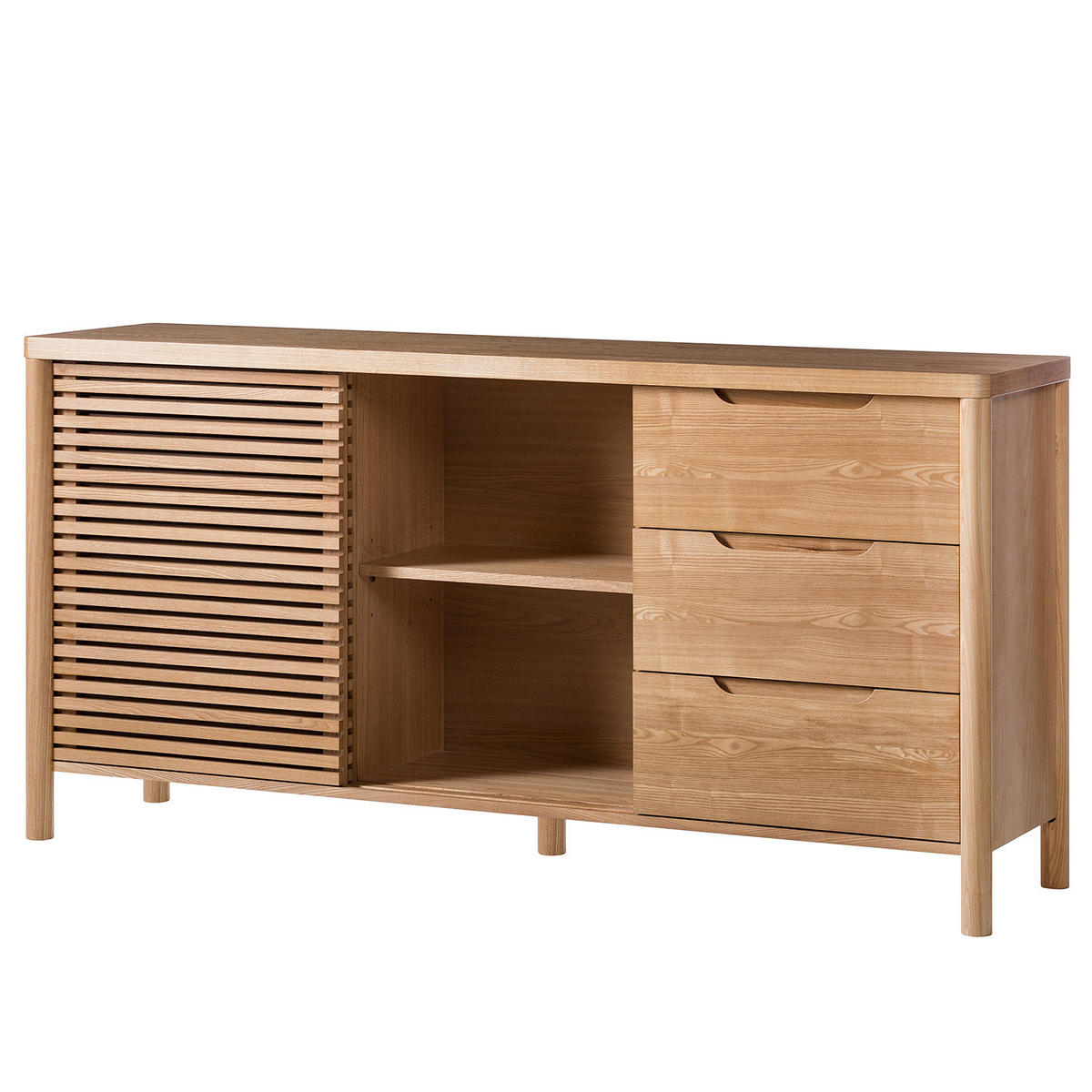 SIDEBOARD - Esche massiv, 180 cm - Braun, Holz (180/88/45cm) - home24