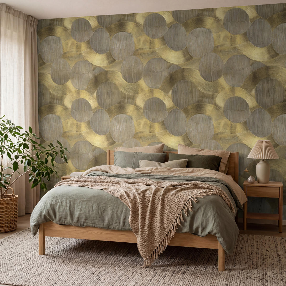 TAPETE - Modern - Geometrisch - Gold - 400x300 cm - Goldfarben, Papier (400/300cm) - OnlyWow