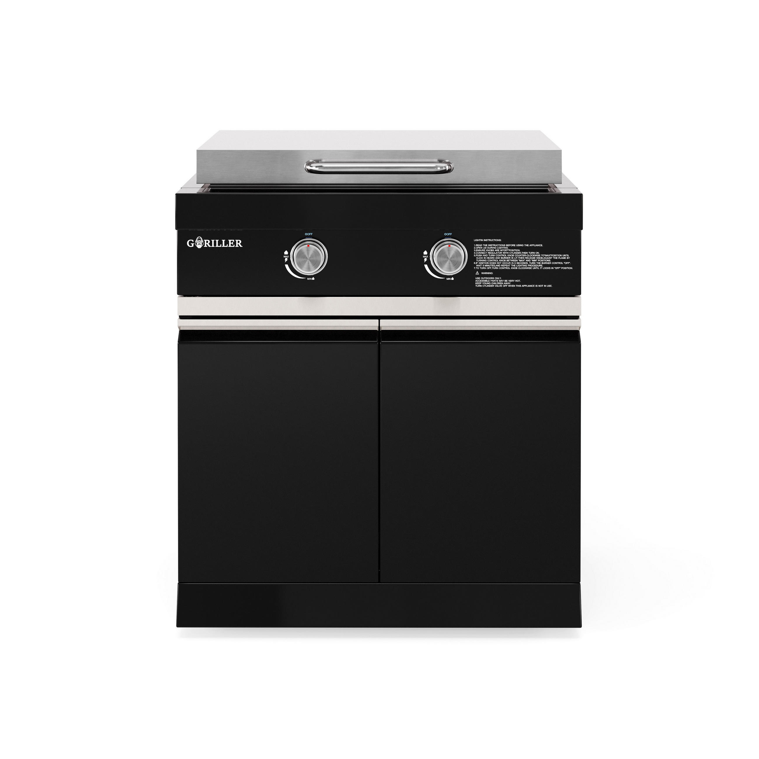 BLACKBACK Plancha - Schwarz Hochglanz/Schwarz, Metall (83/90/58cm) - Goriller