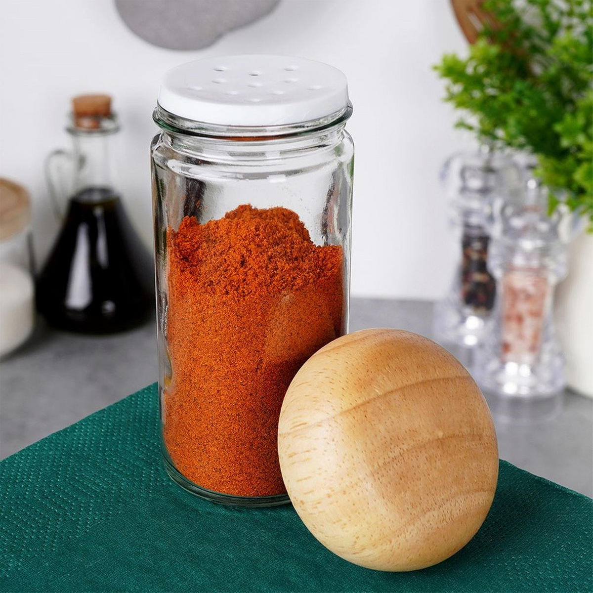 GEWÜRZDOSE Sieb 80 ml Naturfarben - Naturfarben, Glas (4/10/4cm) - Orion 