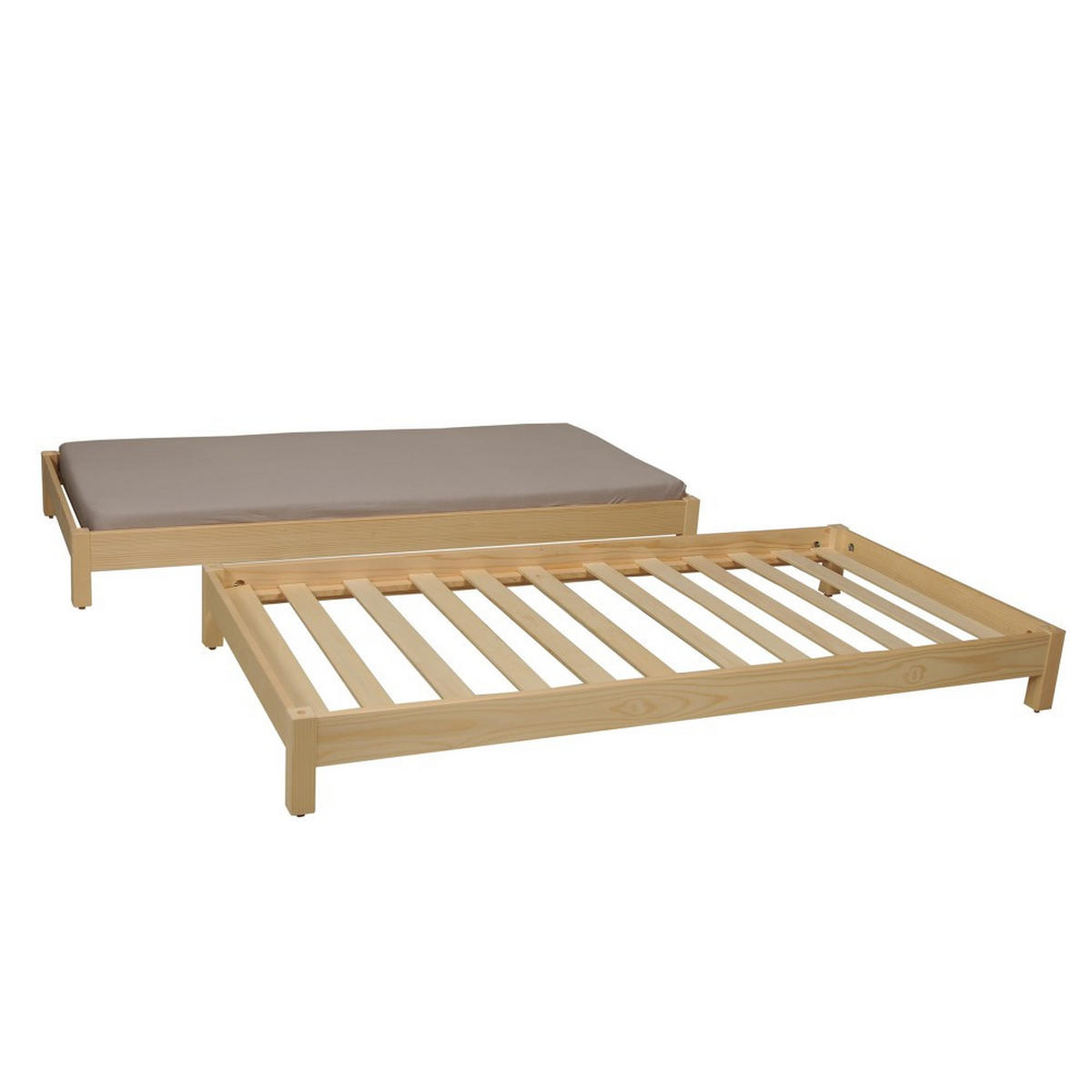 STAPELBETT JONAS mit Lattenroste / 2x Betten 80x200 - Naturholtz - Fichtefarben, Holz (80/200cm) - Weber Industries